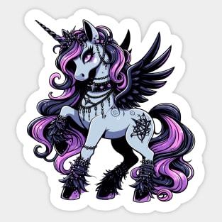 Gothic Unicorn Kawaii Sticker